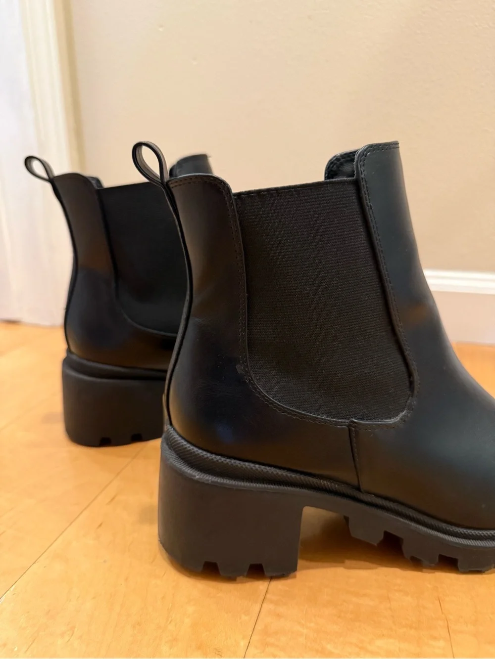 Lulu's Black Platform Chelsea Ankle Boots